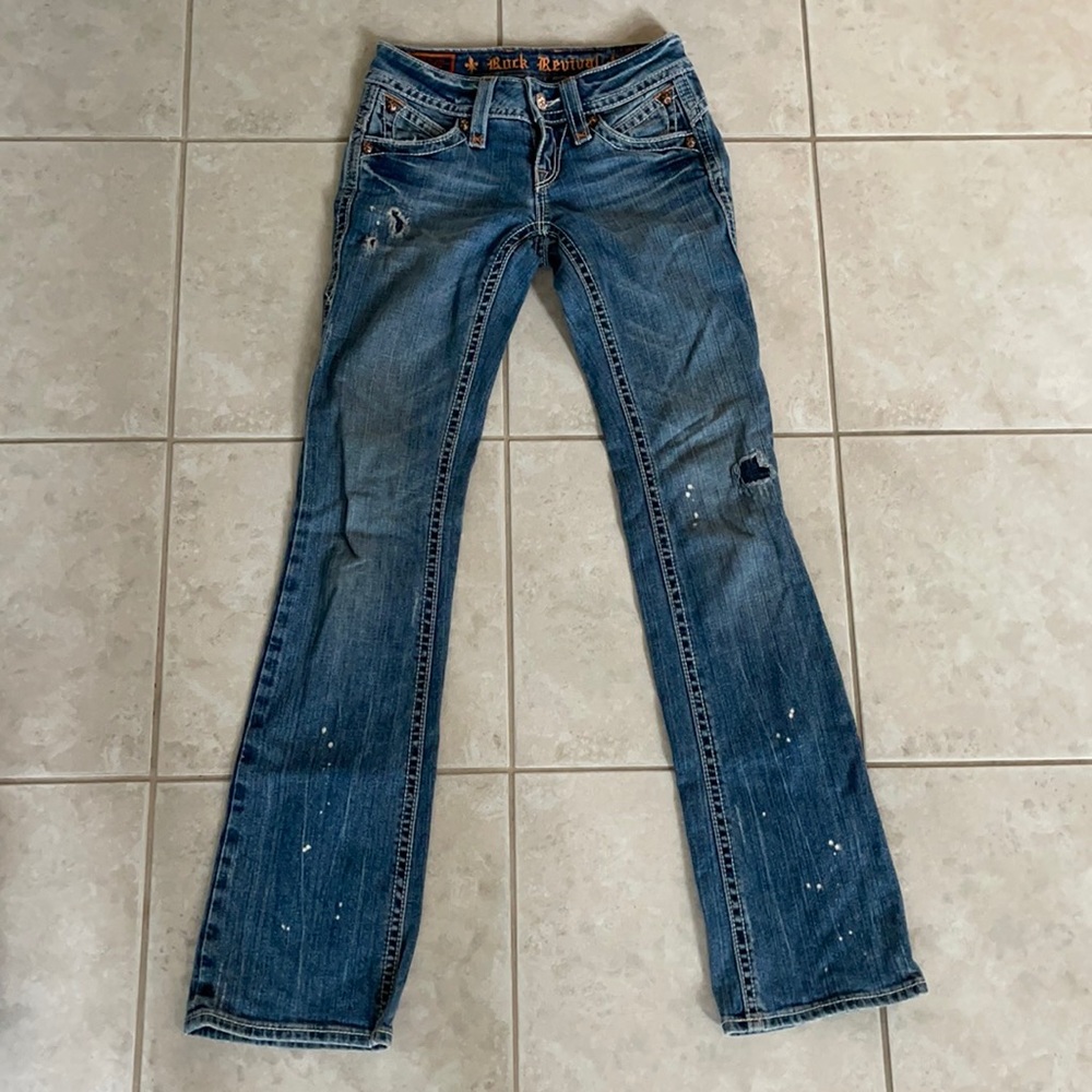 Rock Revival Authentic Bootcut Distressed Jeans